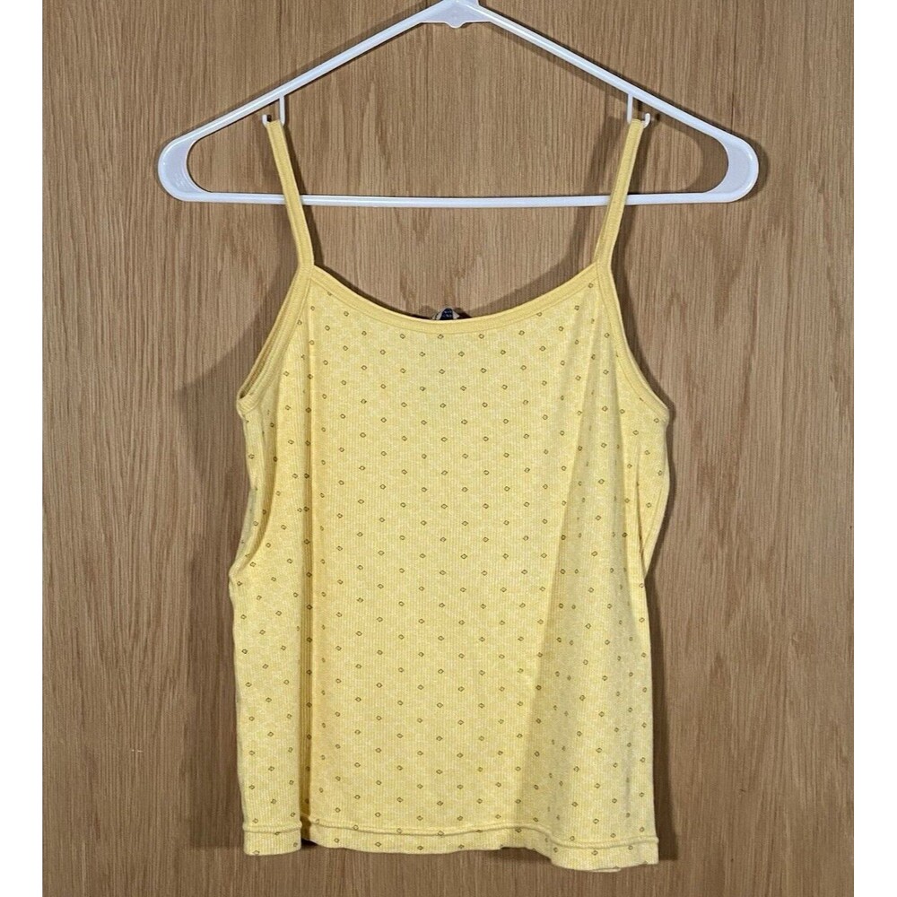 Vtg 90s Y2K American Eagle Cotton Tank Yellow Strappy Tank Top Preppy Beachy S